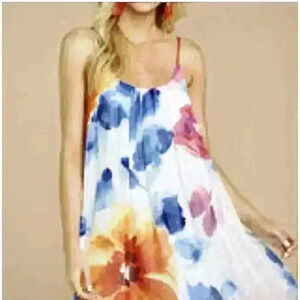 Anthropologie‎ Adrienne White Floral Dress Size Small